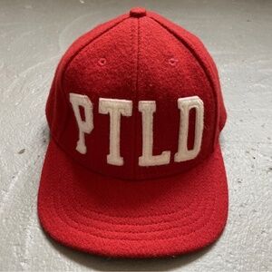 Dehen 1920 Wool Portland PDX Spelled Out Leather Strap Baseball Cap Hat Made USA